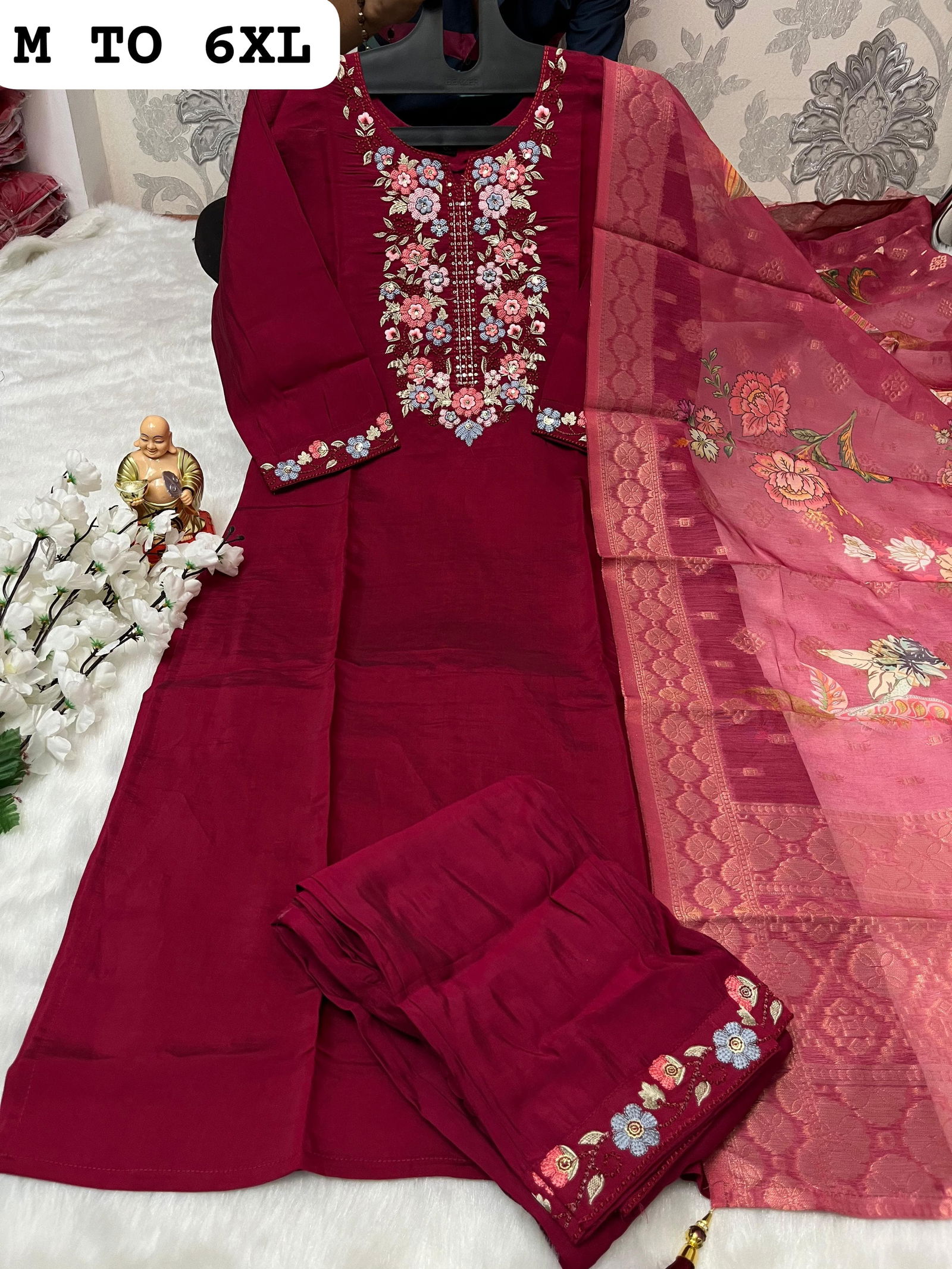 SV Pure Muslin And Viscose Designer Kurti With Bottom Dupatta Wholesale Shop In Surat
